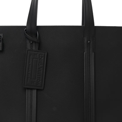 Louis Vuitton Grained Calfskin LV Aerogram Tote Black 7 of 11