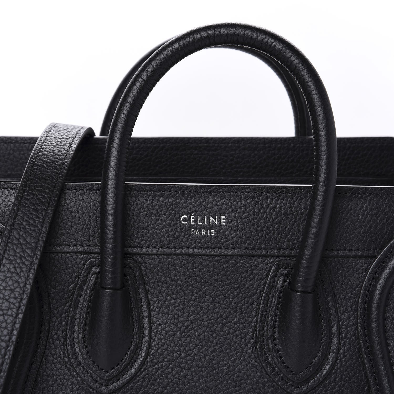 Celine Drummed Calfskin Nano Luggage Black 9 of 9