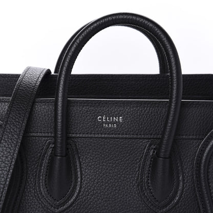 Celine Drummed Calfskin Nano Luggage Black 9 of 9