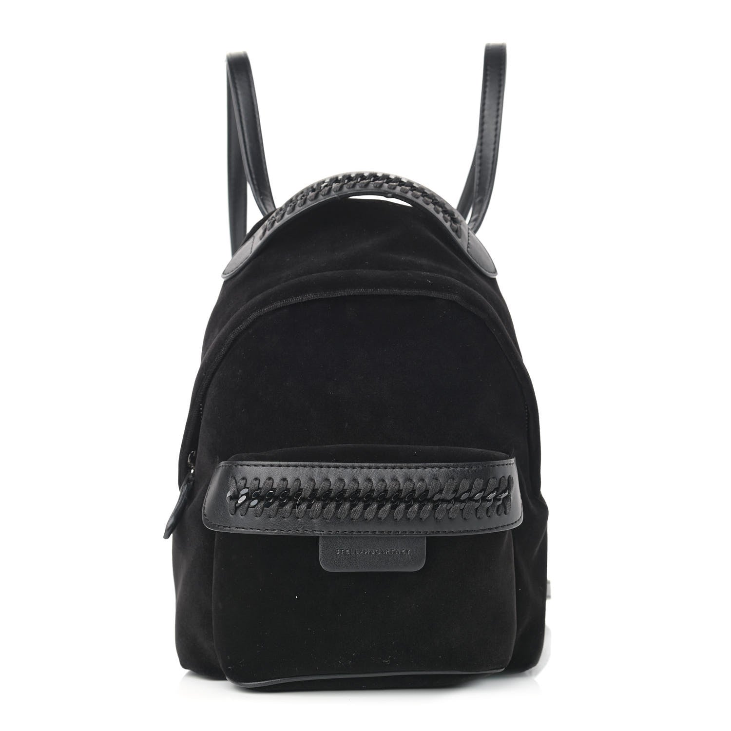 Stella McCartney Velvet Mini Falabella GO Backpack Black 1 of 10
