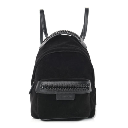 Stella McCartney Velvet Mini Falabella GO Backpack Black 1 of 10