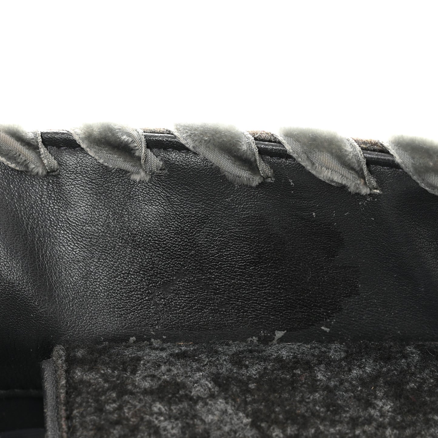 Wool Felt Quilted Large Shopping Tote Grey