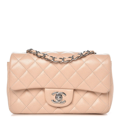 Chanel Caviar Quilted Mini Rectangular Flap Light Beige 1 of 12
