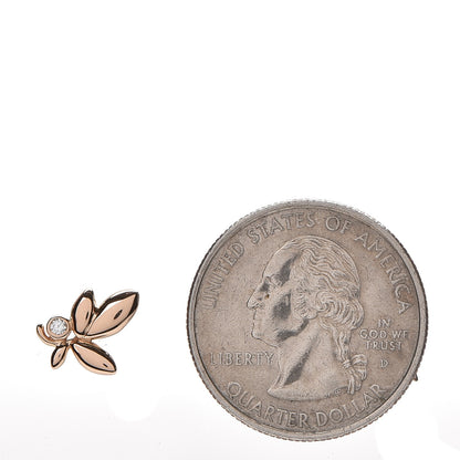 Tiffany 18K Rose Gold Diamond Paloma Picasso Olive Leaf Earrings 2 of 4