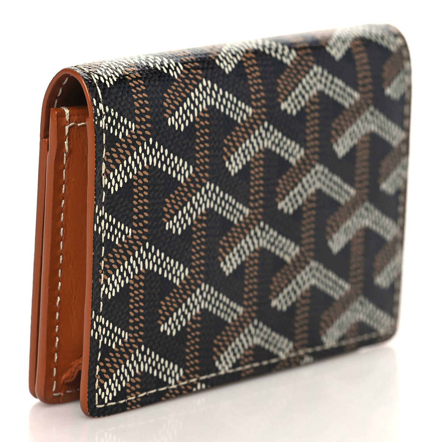 Goyardine Business Card Holder Black Gold