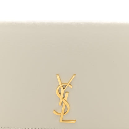 Saint Laurent Grained Calfskin Monogram Phone Holder Crossbody Crema Soft 7 of 10
