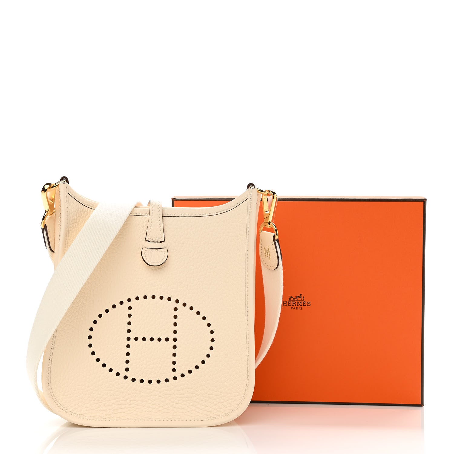 Hermes Taurillon Clemence Amazone Evelyne TPM Nata Craie 11 of 11