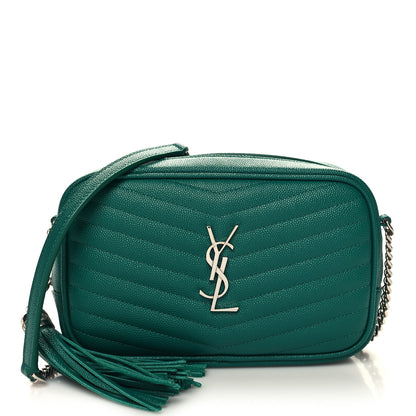 Saint Laurent Grain De Poudre Matelasse Monogram Mini Lou Camera Bag Green Field 1 of 11