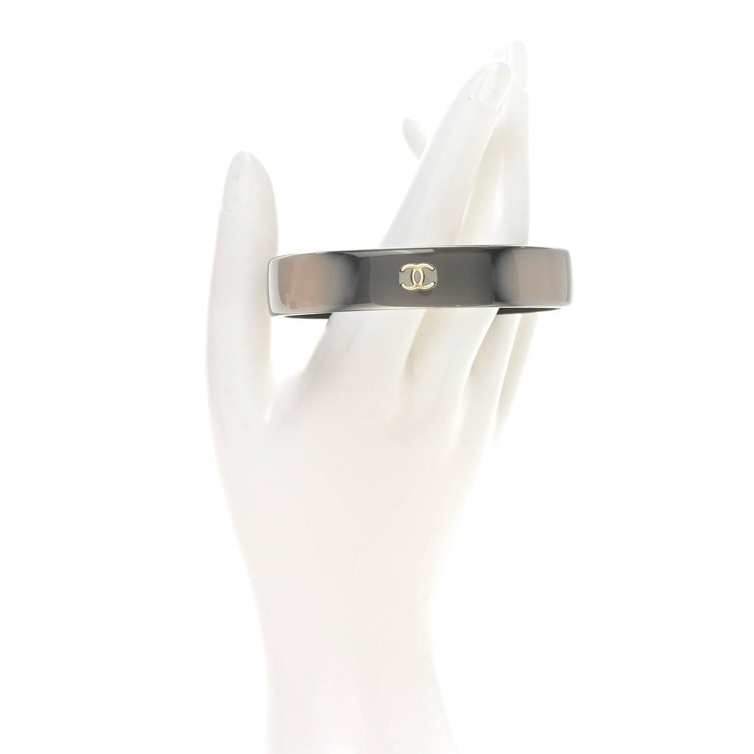 Chanel Resin Gradient CC Bangle Black Rose 2 of 5