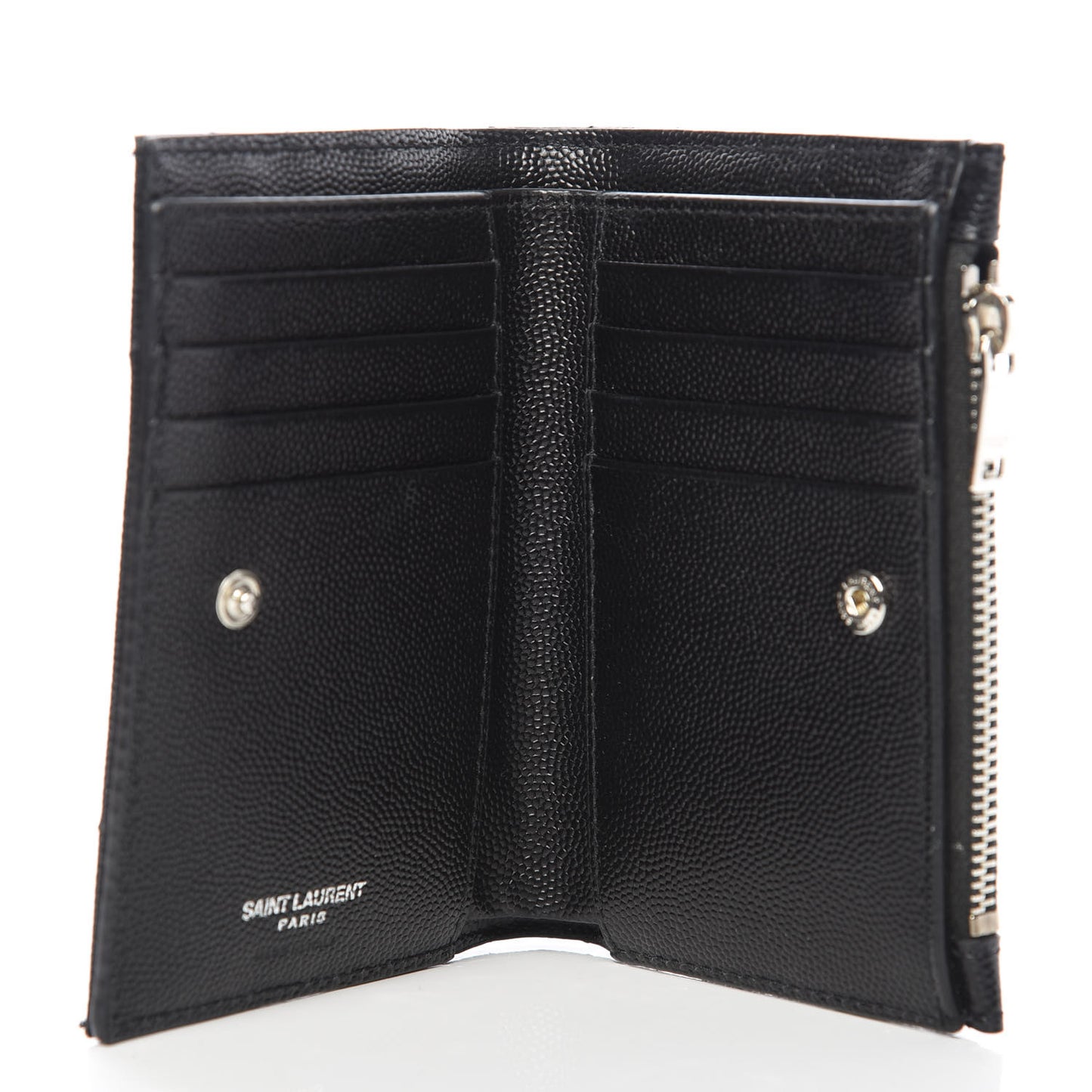 Grain De Poudre Matelasse Chevron Monogram Zipped Two-Part Wallet Black