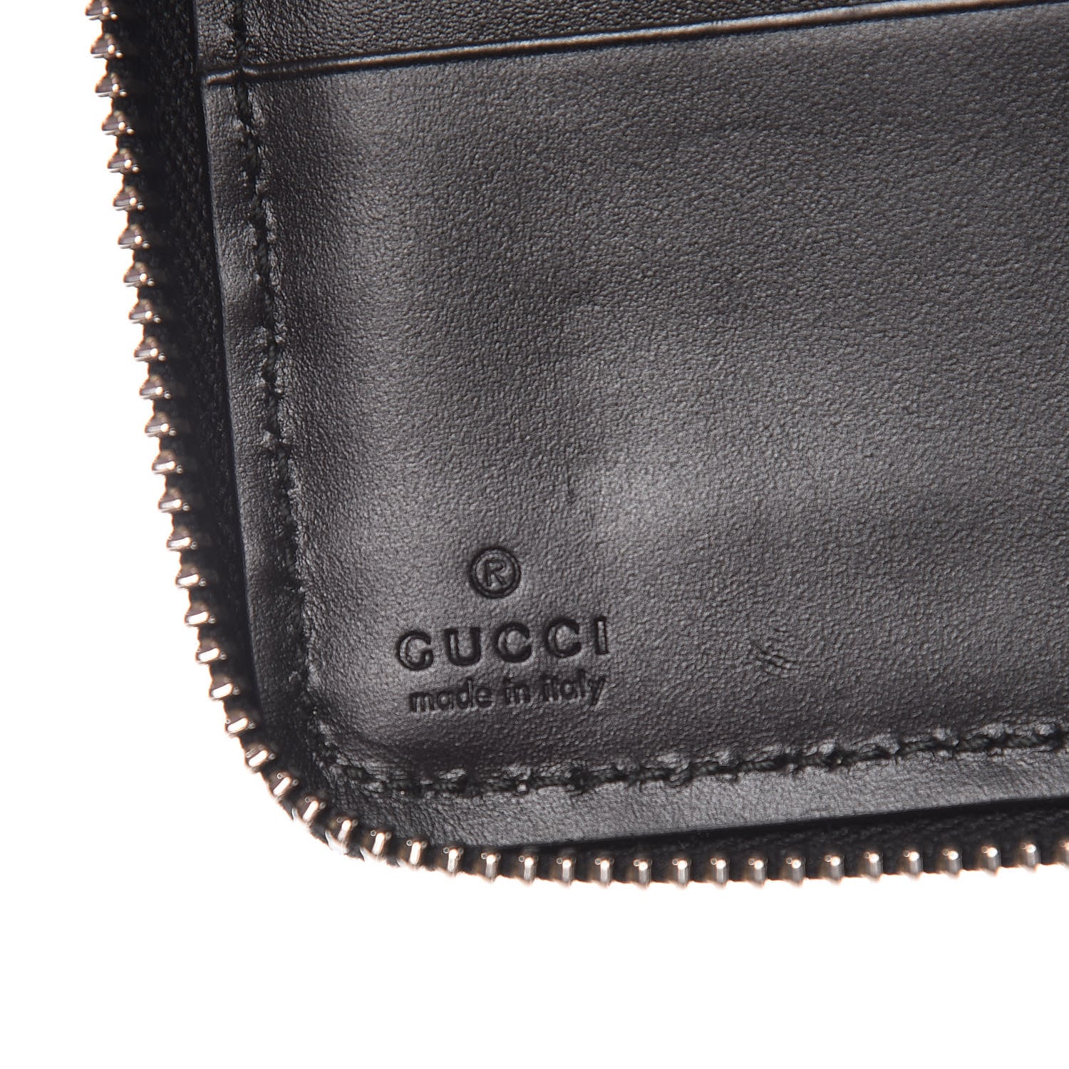 Gucci Guccissima Signature Zip Around Organizer Wallet Black 6 of 11
