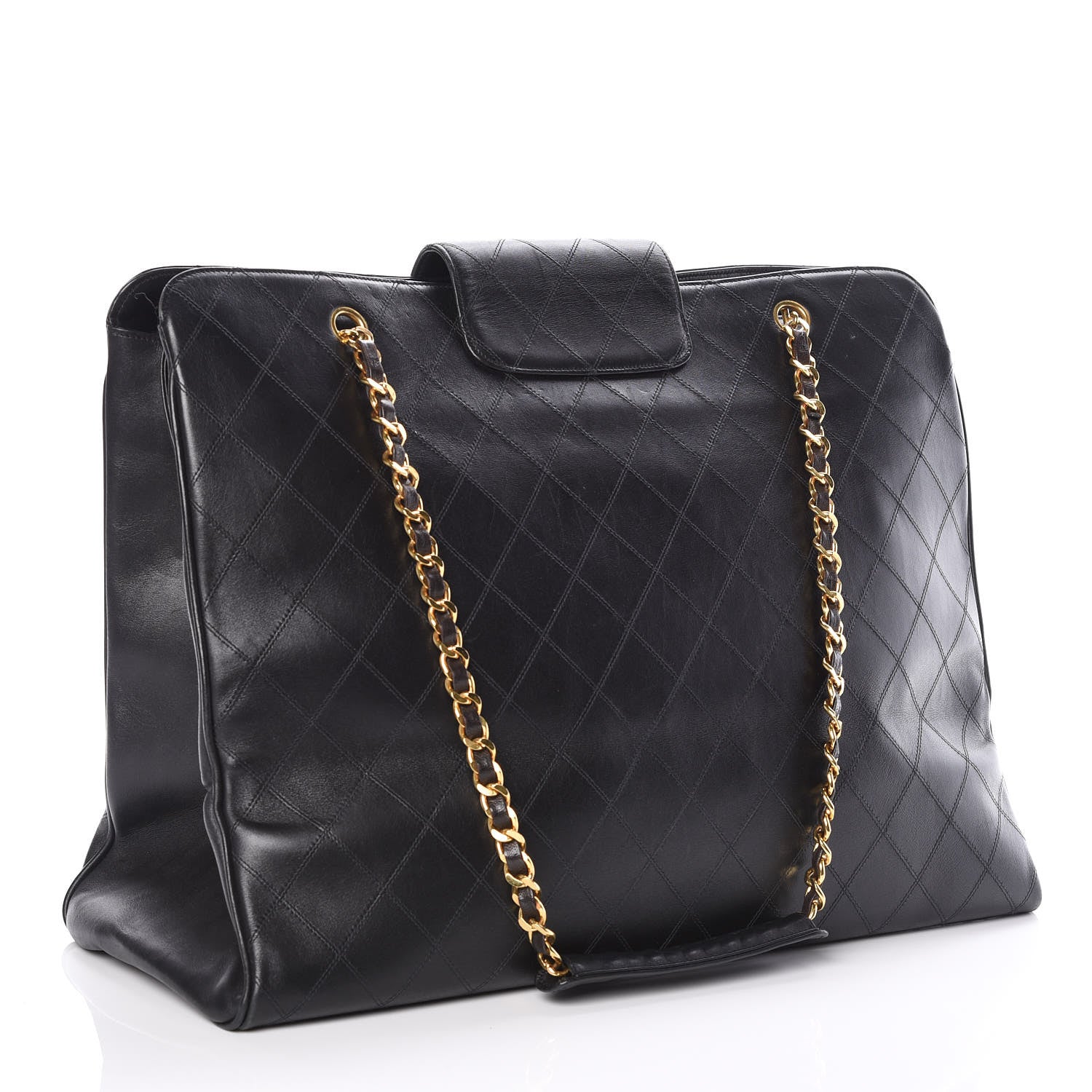 Chanel Calfskin Stitched XL Weekender Black 3 of 11