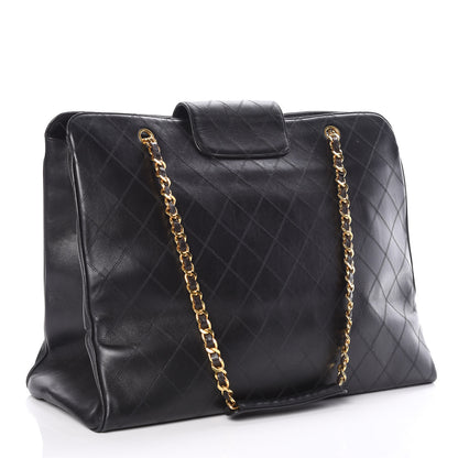 Chanel Calfskin Stitched XL Weekender Black 3 of 11