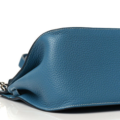 Hermes Taurillon Clemence Jypsiere 28 Blue Jean 8 of 9