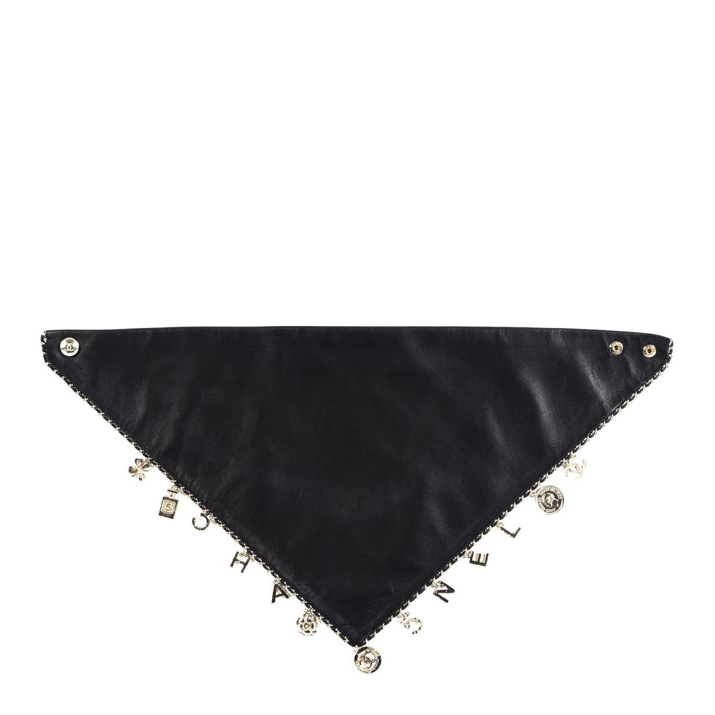 Lambskin CC Charms Bandana Black Gold