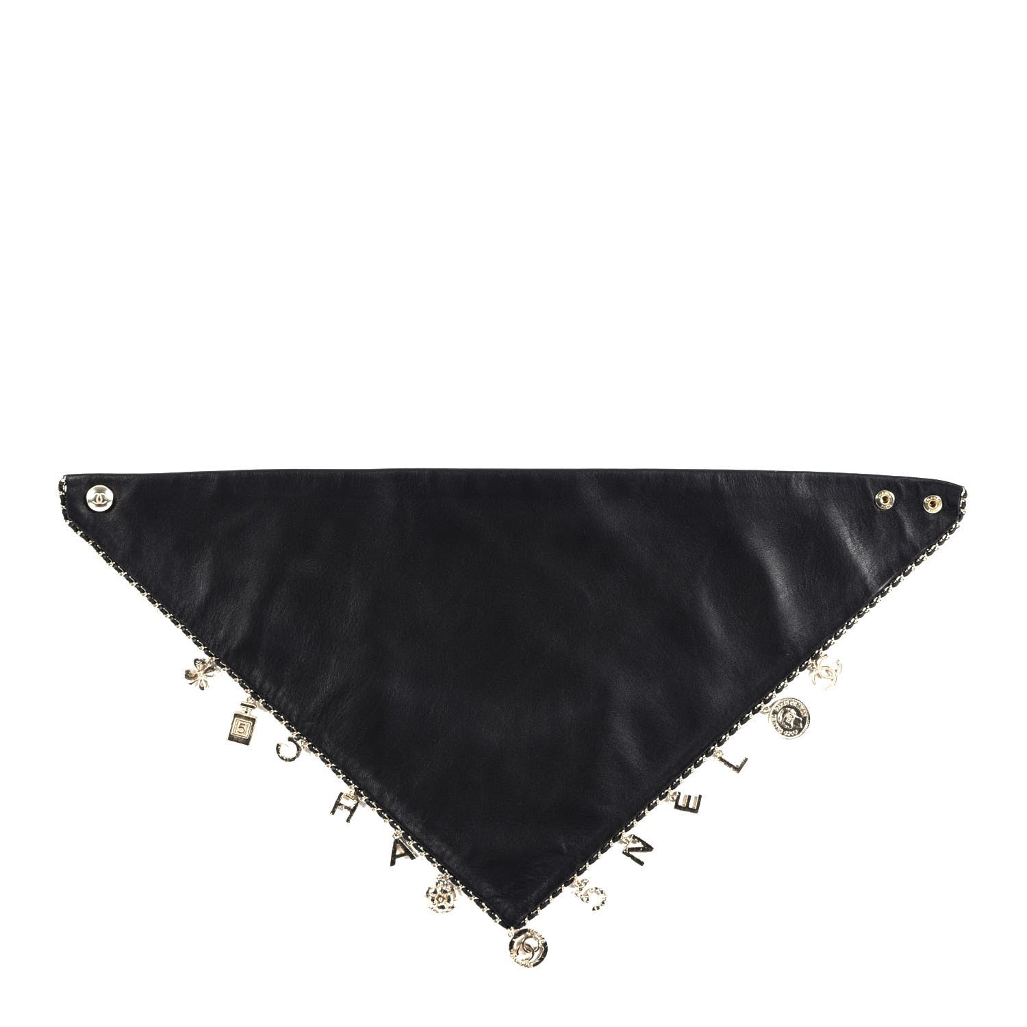 Chanel Lambskin CC Charms Bandana Black Gold 1 of 3