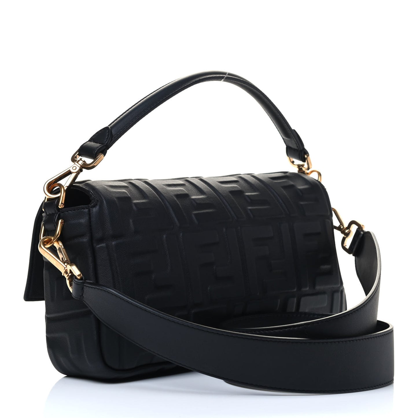 Nappa FF 1974 Embossed Baguette Black