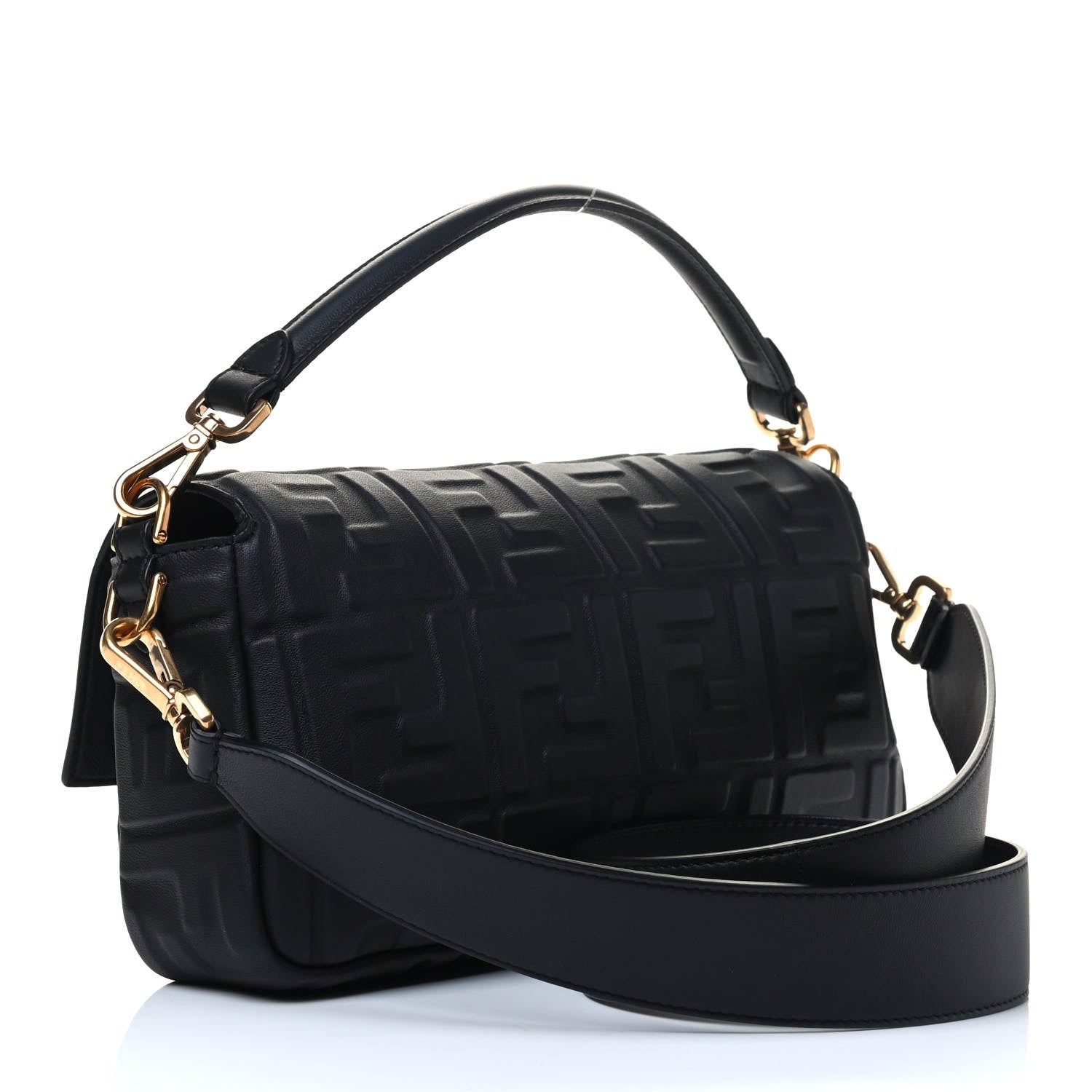 Fendi Nappa FF 1974 Embossed Baguette Black 2 of 6