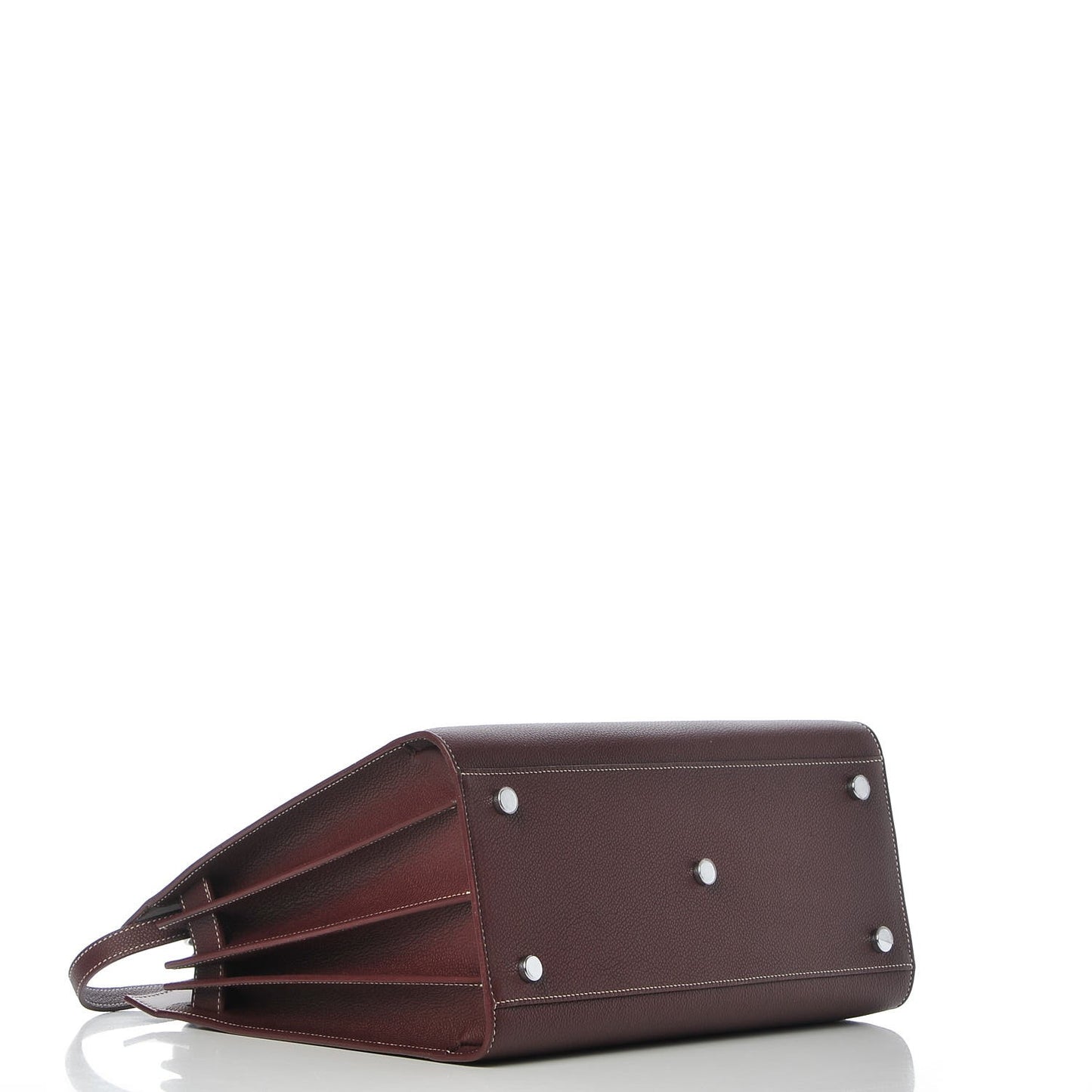 Grained Calfskin Topstitch Small Classic Sac De Jour Rouge Legion
