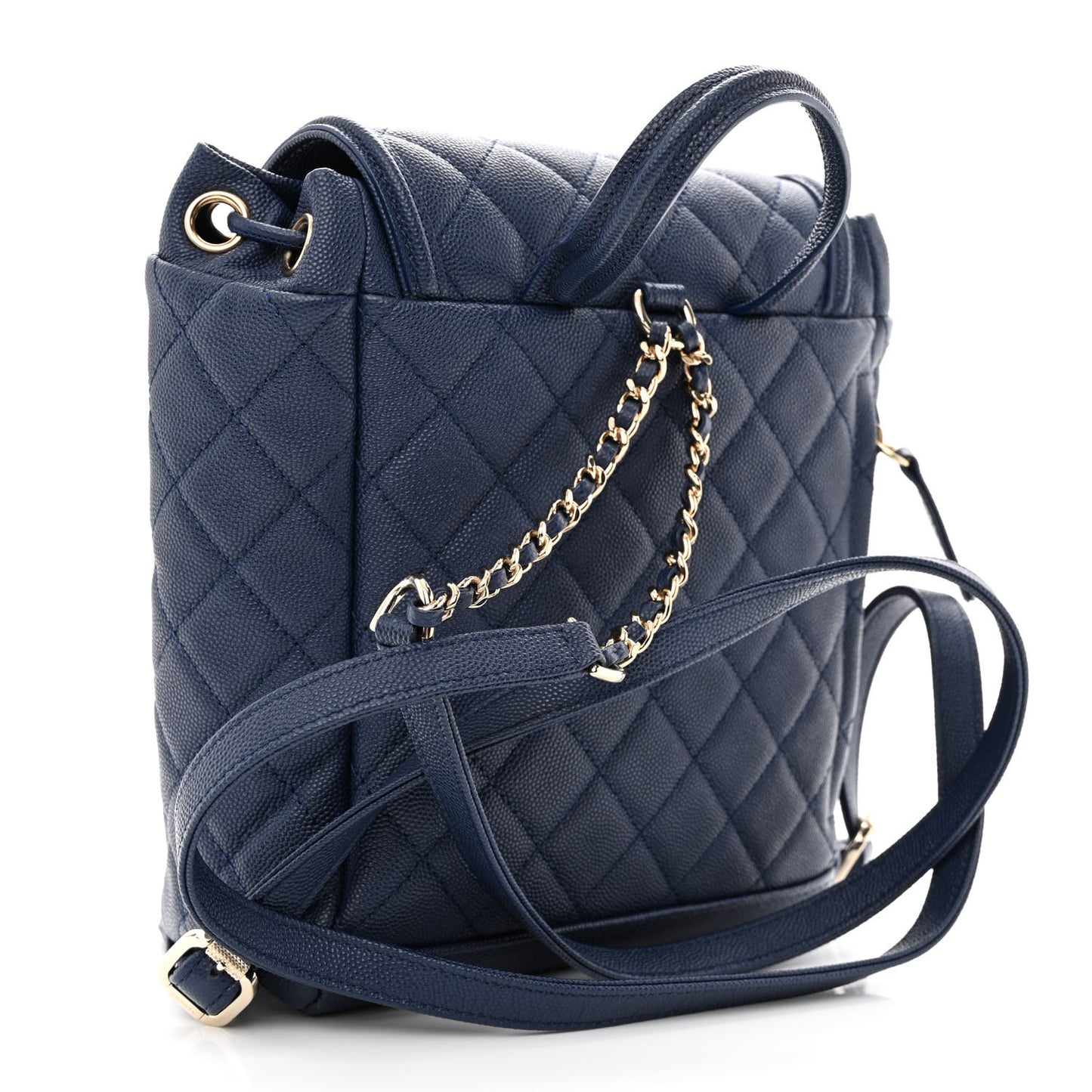 Caviar Quilted Small Filigree Backpack Navy