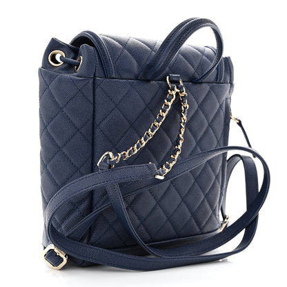 Chanel Caviar Quilted Small Filigree Backpack Navy 3 of 10