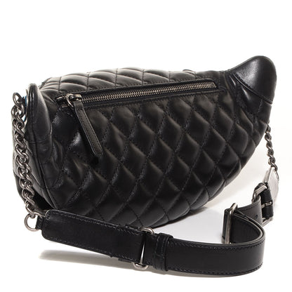 Chanel Lambskin Quilted CC Banane Waist Bag Black 3 of 8