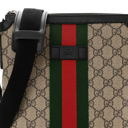 Gucci GG Supreme Monogram Web Messenger Bag Black 8 of 13