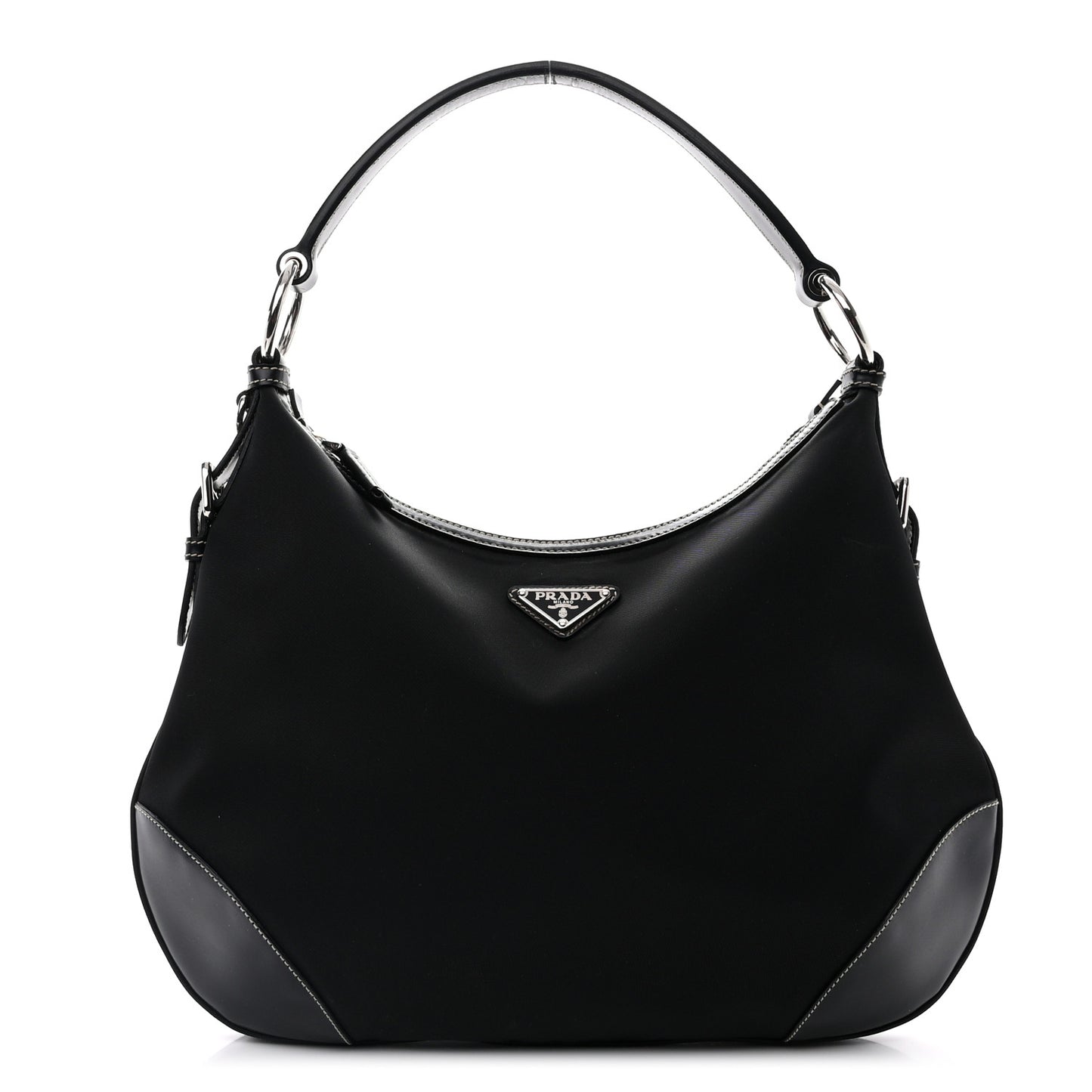 Tessuto Nylon Saffiano Hobo Black