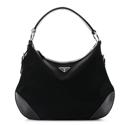 Prada Tessuto Nylon Saffiano Hobo Black 1 of 12