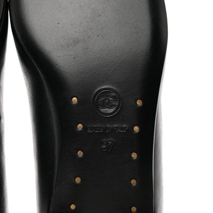 Chanel Lambskin Camellia Ballerina Flats 37 Black 6 of 9