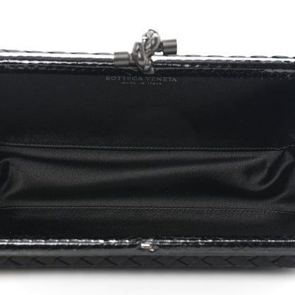 Bottega Veneta Satin Ayers Intreccio Impero Stretch Knot Clutch Black 5 of 6