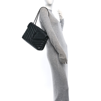 Saint Laurent Calfskin Y Quilted Monogram Monochrome Medium Loulou Chain Satchel Black 2 of 10