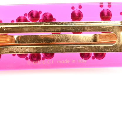 Gucci Resin Crystal Single Hair Barrette Fuchsia 3 of 3