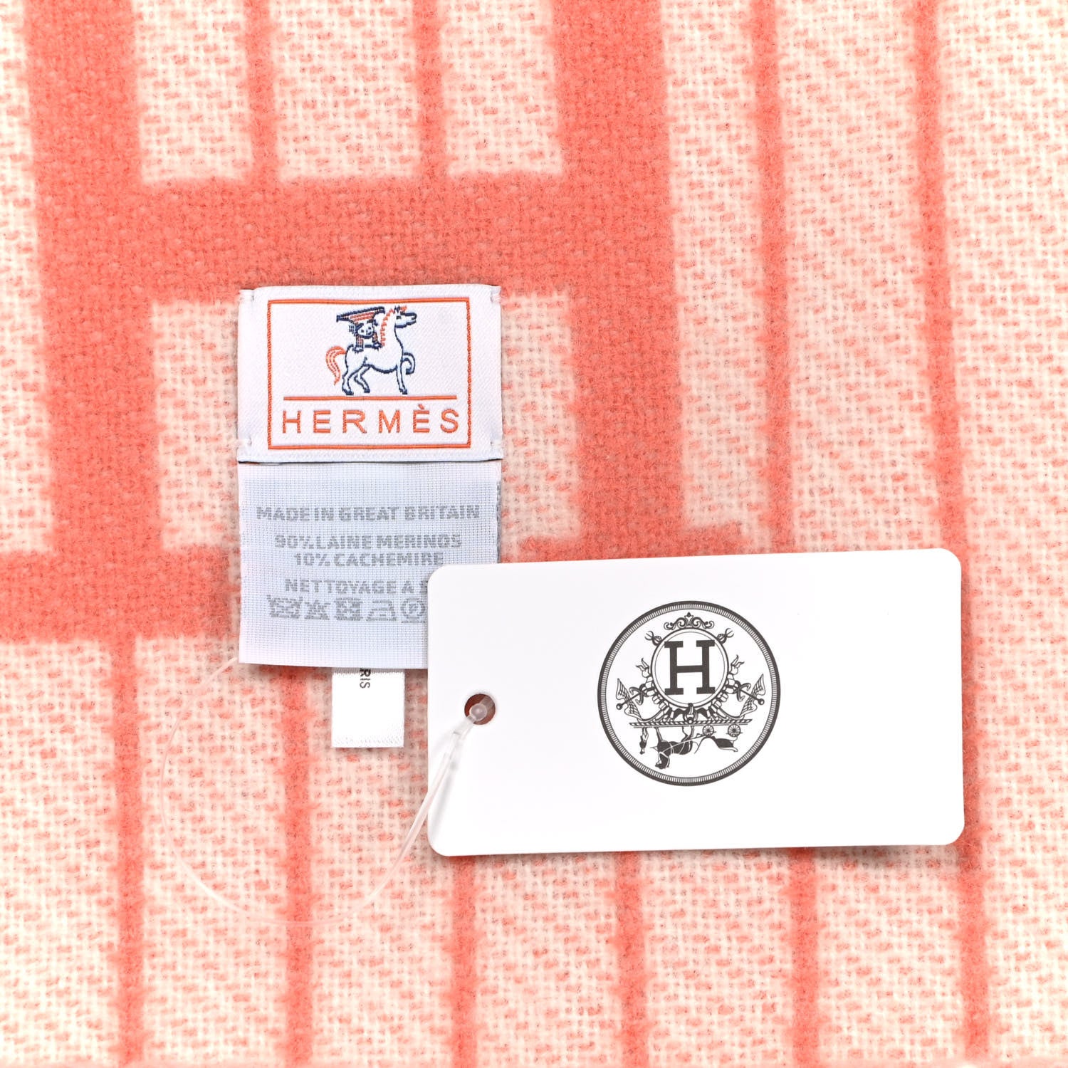 Hermes Wool Cashmere Avalon Cabriole Blanket Melon 3 of 3