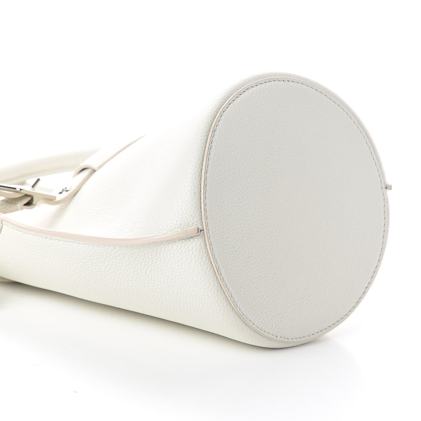 Supple Grained Calfskin Nano Big Bag Bucket White