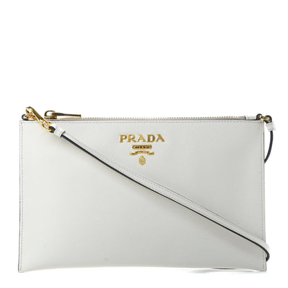 Prada Saffiano Small Flat Pouch Talco 1 of 9