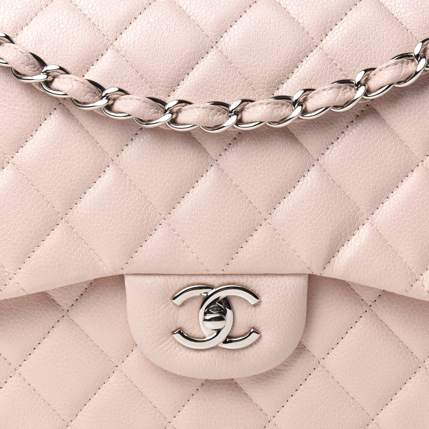 Chanel Caviar Quilted Jumbo Double Flap Light Pink 10 of 11