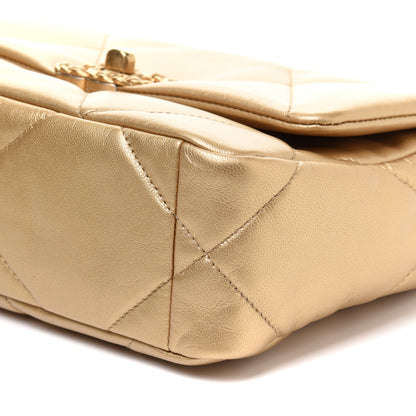 Chanel Metallic Goatskin Quilted Medium Chanel 19 Flap Gold 10 of 12