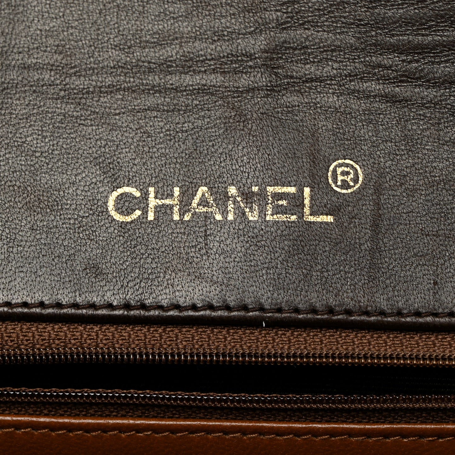 Lambskin Quilted Round Flap Brown