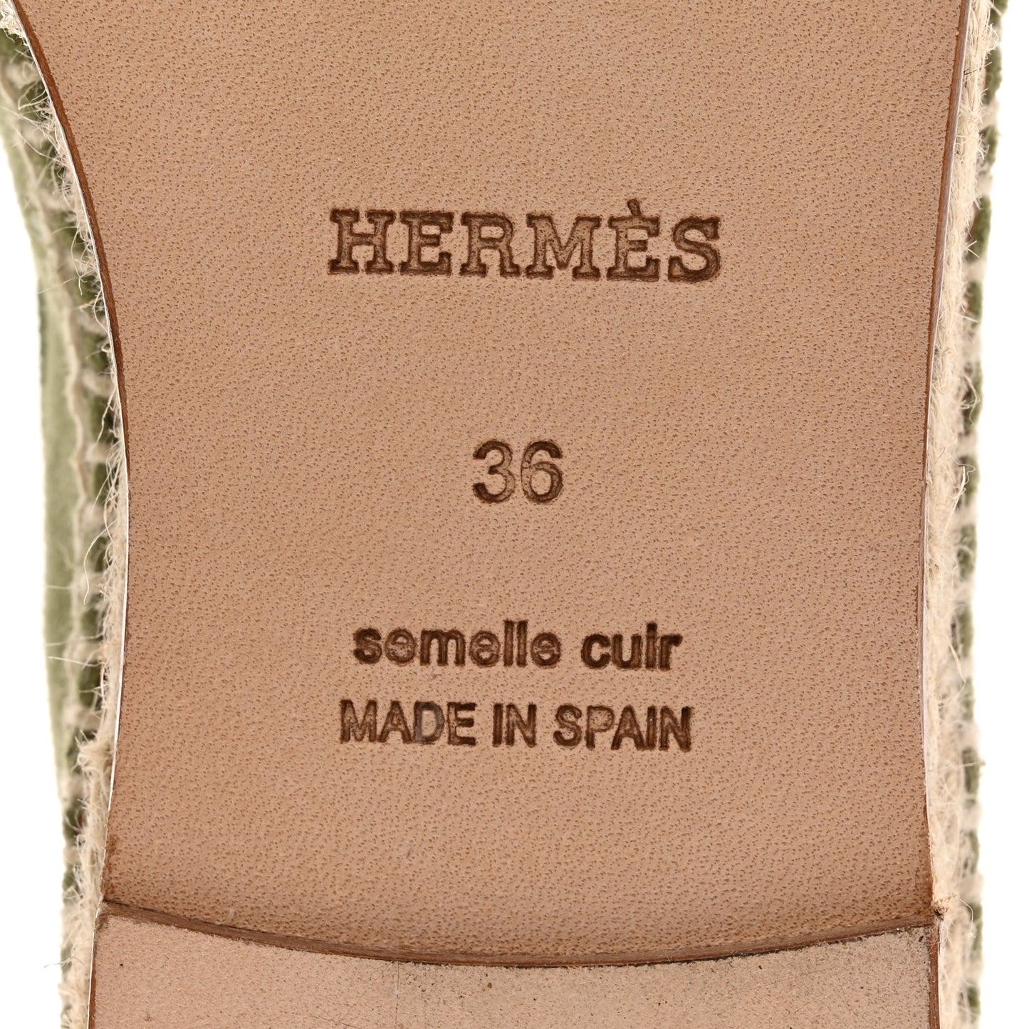 Suede Calfskin Womens Trip Espadrilles 36 Vert Sauge