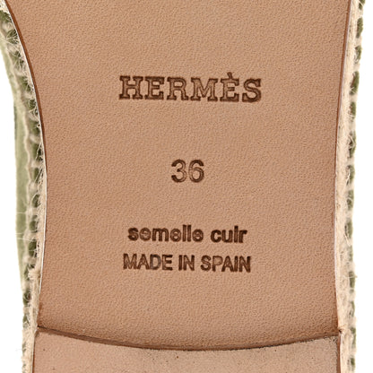 Hermes Suede Calfskin Womens Trip Espadrilles 36 Vert Sauge 8 of 9