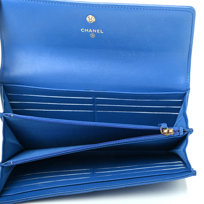 Chanel Lambskin Quilted Boy Flap Wallet Blue 5 of 10