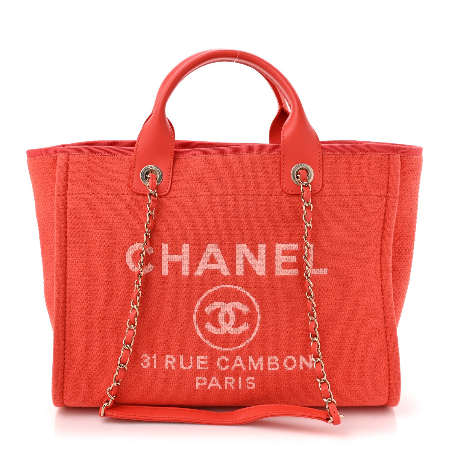 Chanel Mixed Fibers Small Deauville Tote Dark Orange 1 of 11