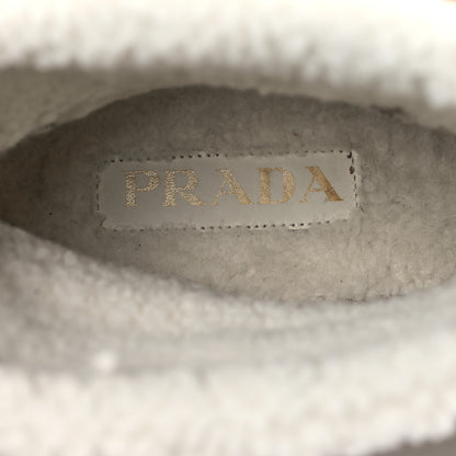 Prada Suede Shearling Ankle Boots 37.5 Cannella 7 of 10
