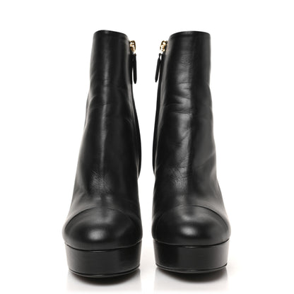 Chanel Lambskin Platform Ankle Boots 36 Black 2 of 8