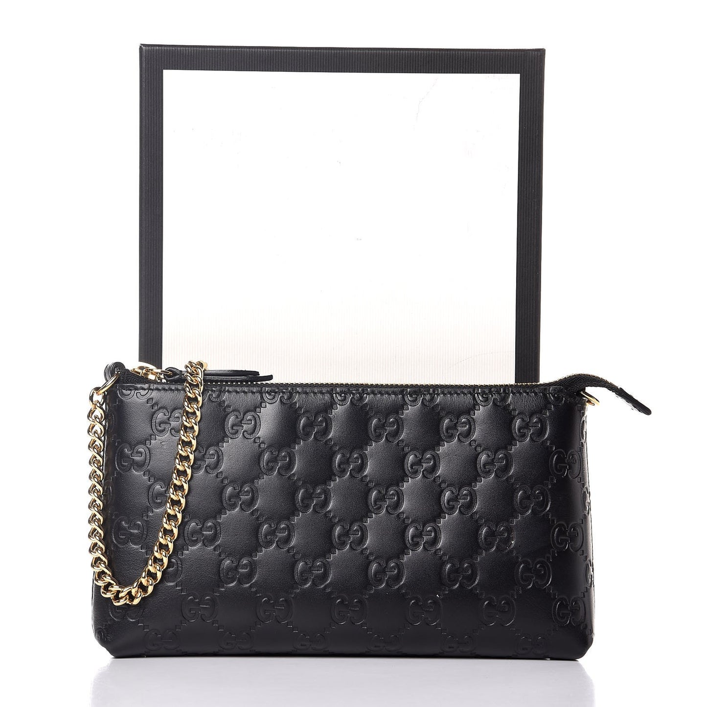 Guccissima Signature Wrist Wallet Black