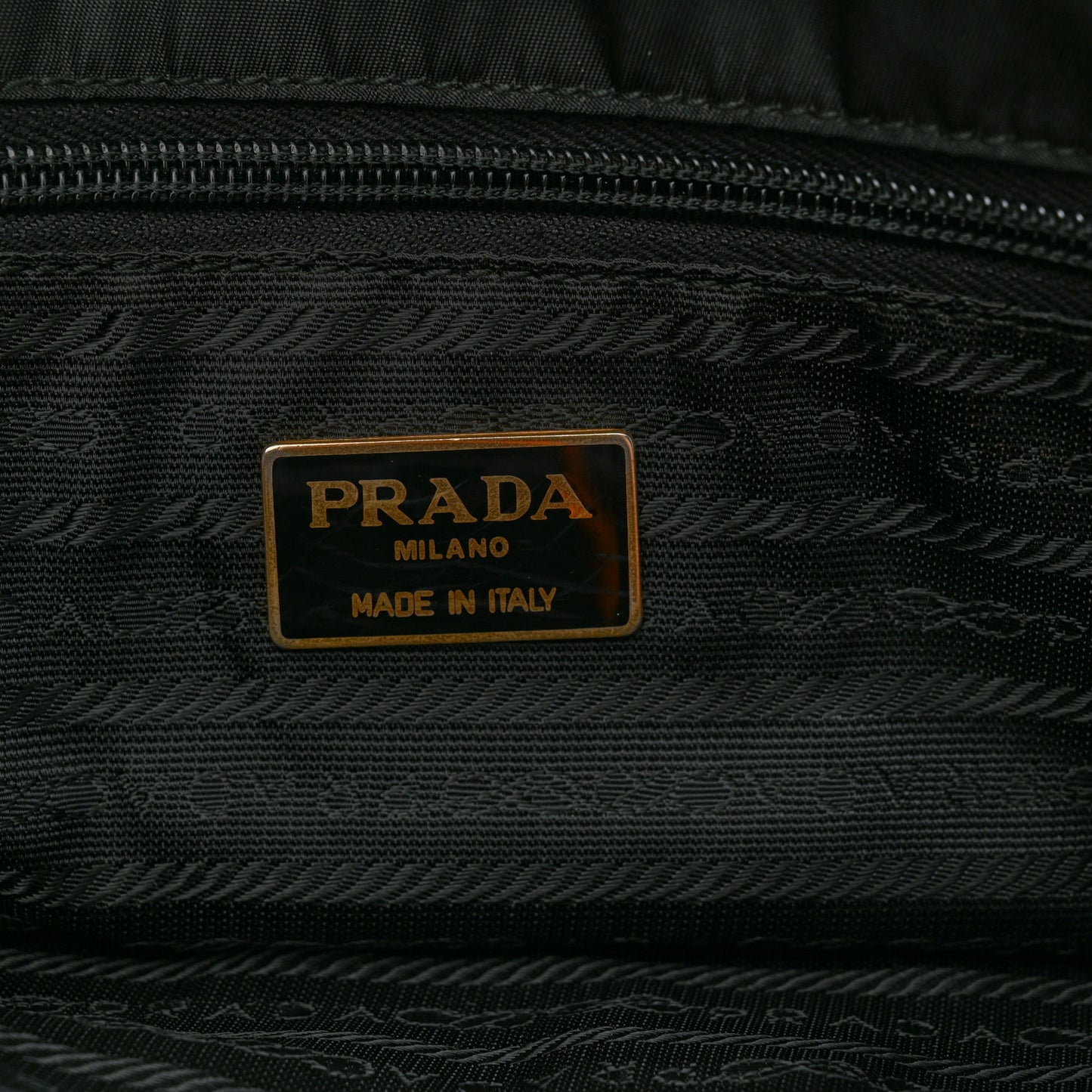 Tessuto Nylon Chain Shoulder Bag Black