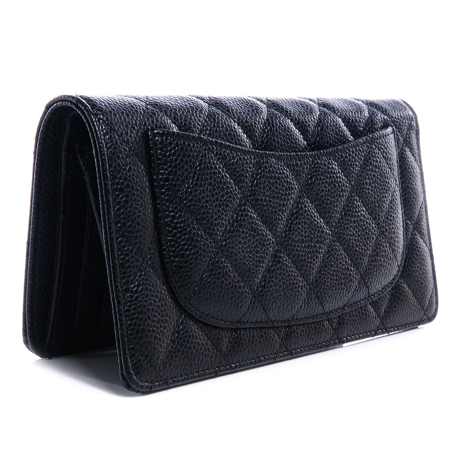 Chanel Caviar Quilted Yen Wallet Black 3 of 9
