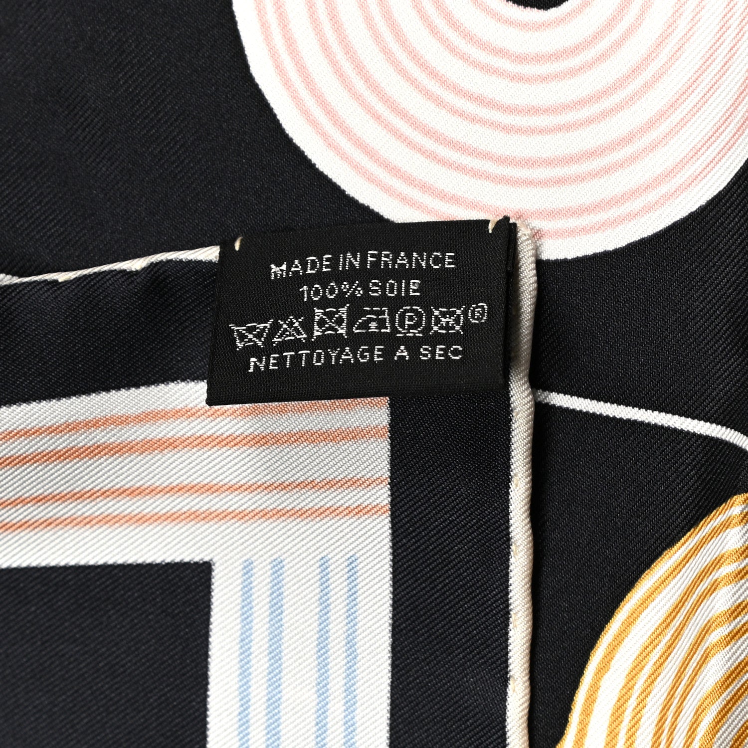 Hermes Silk Garde Robe Pop Detail Pocket Square Black Rose Multicolor 8 of 8