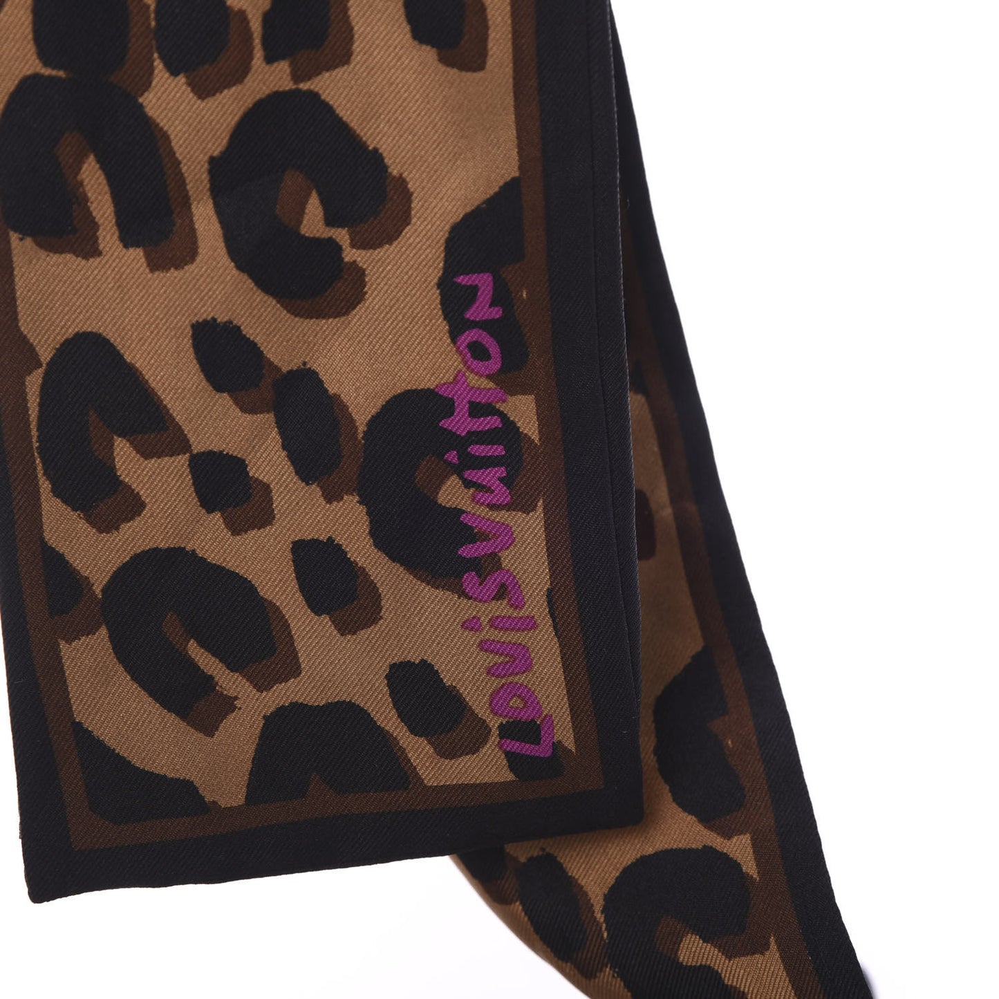 Silk Leopard Bandeau Scarf Marron